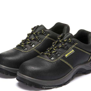 Genuine Black Leather Working Safety Shoes Steel Toe Leather